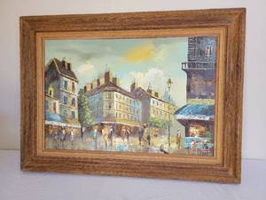 lot 31 image: Artist A. Pope Parisian Boulevard Oil Original