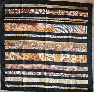 lot 203 image: 100% Silk Salvatore Ferragamo Animal Print Scarf