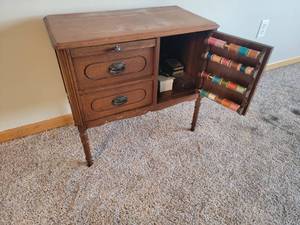 lot 49 image: Rustic Vintage Sewing Table