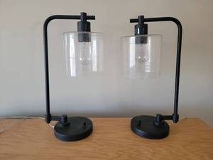 lot 83 image: Pair of Modern Black Table Lamps