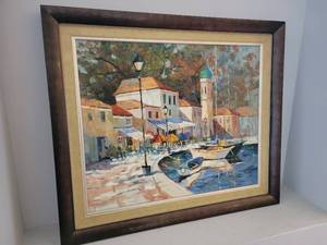 lot 62 image: Brilliant Signed Fine Art Oil Painting - Seaside Avenue