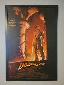 lot 64 image: Vintage Framed Movie Poster - Indiana Jones and the Temple of Doom