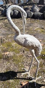 lot 67 image: Beautiful Concrete Crane Statue Pair