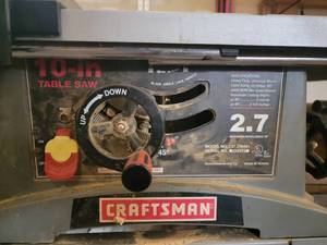 lot 192 image: Craftsman 2.7 HP Table Saw 137.248481