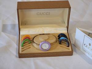 lot 249 image: Gucci Interchangeable Face Ladies Watch