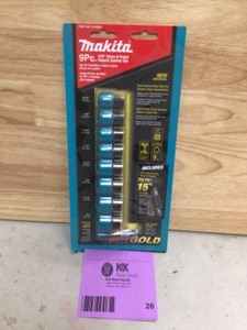 Makita ImpactXPS 14 in. Drive 6-Point SAE Impact Socket Set with Standard Socket Adapter (9-Piece)