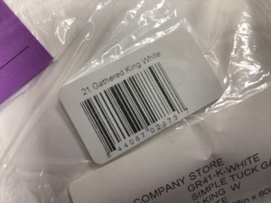 The Company Store Simple Tuck 21 in. Gathered Solid White King Bed Skirt Open box