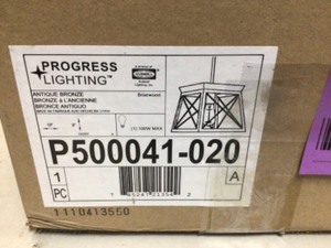 Progress Lighting Briarwood Collection 1-Light Antique Bronze Kitchen Farmhouse Mini-Pendant Hanging Light Open box