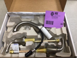 KOHLER Forte 8 in. Widespread 2-Handle Low-Arc Bathroom Faucet in Vibrant Brushed Nickel with Sculpted Lever Handles