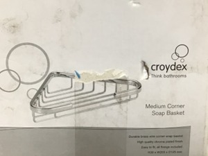 Croydex Medium Corner Soap Dish in Chrome Open box