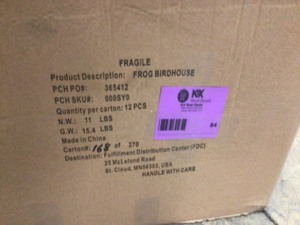 Lot of frog birdhouse open box