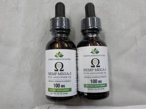 2 bottles Hemp Mega-3 100 mg Dietar...