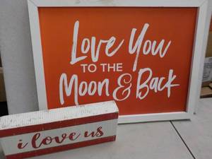 2 Wood Signs 17 x 13 and 11 x 4...
