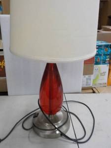 Red Teardrop Lamp with Outlets in B...
