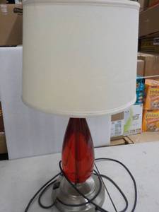 Red Teardrop Lamp with Outlets in B...
