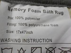 Memory Foam Grey Bath Mat 46 x 17...
