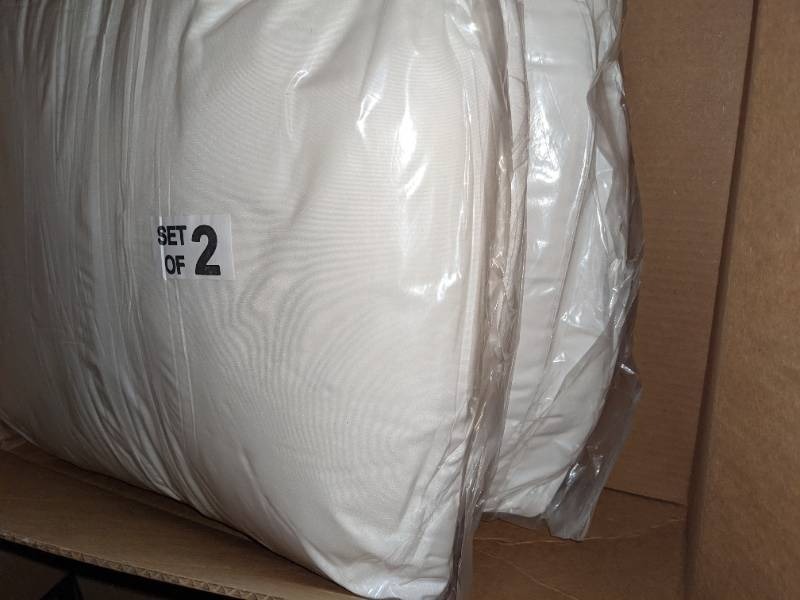 lot 80 image: 2 Sets of 18x18 Down and Feather Pillow Inserts