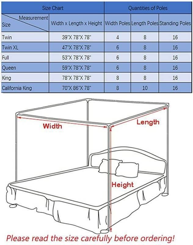 lot 176 image: Mengersi Canopy Bed Frame for Metal or Wood Beds, Queen