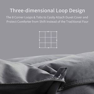 lot 11 image: Feather and Down Comforter, California King, Grey, 100% Cotton Cover