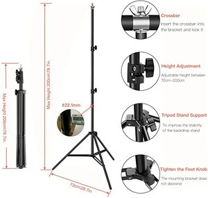 lot 15 image: TECDIGBO Backdrop Stand Kit T-Shape, 5 x 6.5ft