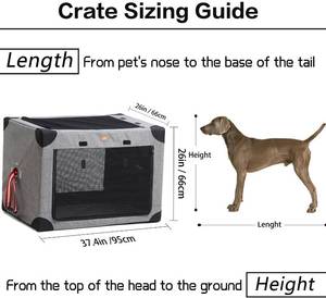 lot 36 image: Portable Dog Crate, Soft Travel Pet Kennel with Carrying Bag Suitable for XL
