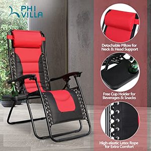 lot 74 image: PHI VILLA Zero Gravity Chair, Red