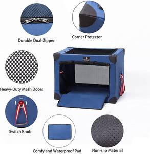lot 89 image: Latglend Portable Dog Crate, Medium, Blue