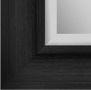 lot 110 image: Everly Hart Collection Scoop Beveled Wall Mounted Accent Mirror, 24 x 30, Black