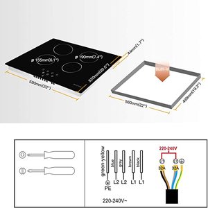 lot 112 image: NOXTON Ceramic Cooktop, Built-in 4 Burners Electric Stove Electric Cooker Hob