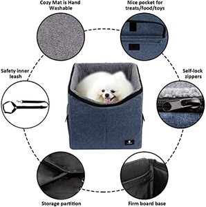 lot 86 image: X-ZONE PET Portable Folding Dog Booster Car Seat, Large, Blue