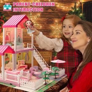 lot 199 image: Mini Tudou Dollhouse Dreamhouse for Girls,