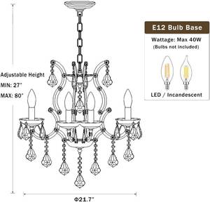 lot 196 image: Modern Crystal Chandelier Light Fixtures -