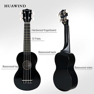 lot 219 image: HUAWIND 21 Inch Soprano Ukulele for Beginners, Black