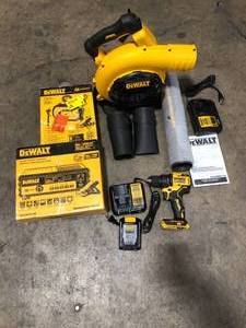 lot 10 image: Assorted Lot of Dewalt Hand Tools - Radio, Blower, etc -Varius conditions- review all pictures