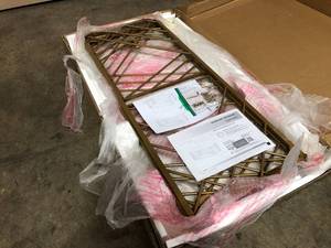 lot 19 image: CosmoLiving by Cosmopolitan Bradshaw White and Gold Rectangular 22 in. L Coffee Table - good condition - review all pictures