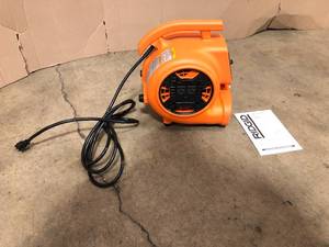 lot 41 image: RIDGID 600 CFM Portable Blower Fan Air Mover with Daisy Chain - good condition - review all pictures