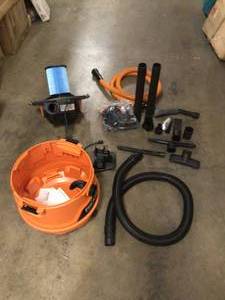 lot 9 image: RIDGID 14 Gal. 6.0-Peak HP NXT WetDry Shop Vacuum with Fine Dust Filter, Hose, Accessories and Premium Car Cleaning Kit - good condition - review all pictures