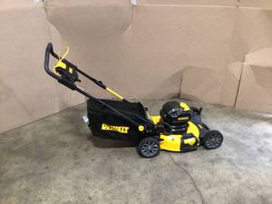 lot 39 image: DEWALT DCMWP233U2 21.5 inch 20V Max Lithium-Ion Cordless Battery Walk-Behind Lawn Mower Open Box  Does Not Include battery, charger or key- review all pictures