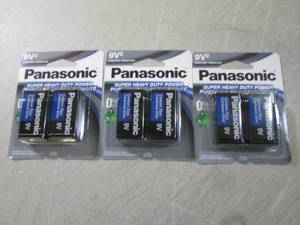 lot 18 image: (BSB) 3 - 2pks Panasonic 9V Batteri...