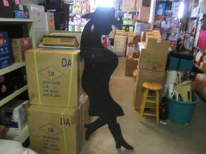 lot 73 image: (F-1) Cowgirl Plywood Cutout Silhou...