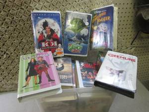 lot 88 image: (F-3) Tote Full of Assorted VHS Mov...