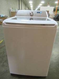 Samsung 27 in. 4.5 cu. ft. High-Efficiency White Top Load Washing Machine with Active Water Jet, WA45T3400AW. (Very Small Chip on Front Bottom) - 1 Year Warranty
