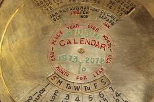 Vintage Metal 100 Year Calandar 1973-2072