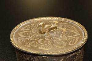 Vintage Brass Covered Dish  Made in India
