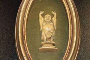 Vintage Framed Budda Carving