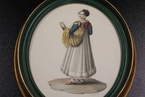 Vintage Framed Print Costume Napolitano de vito signed