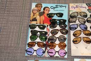 Vintage Deadstock Opti Ray Sunglasses Display Lot #3  47 Glasses