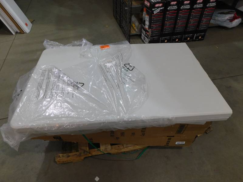 HDX 96 in. Earth Tan Plastic Folding Table