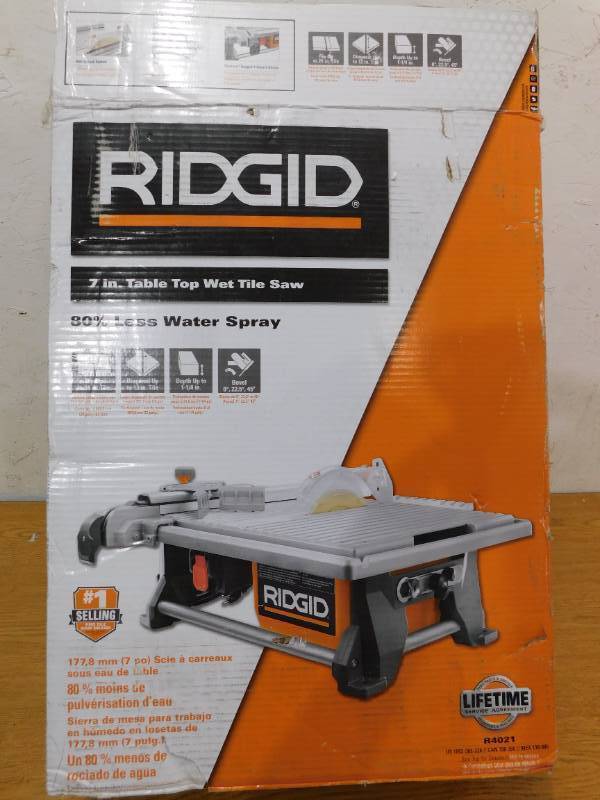 RIDGID 6.5 Amp Corded 7 in. Table Top Wet Tile Saw