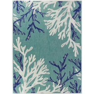 Hampton Bay Blue Reef 5 ft. x 7 ft. IndoorOutdoor Area Rug